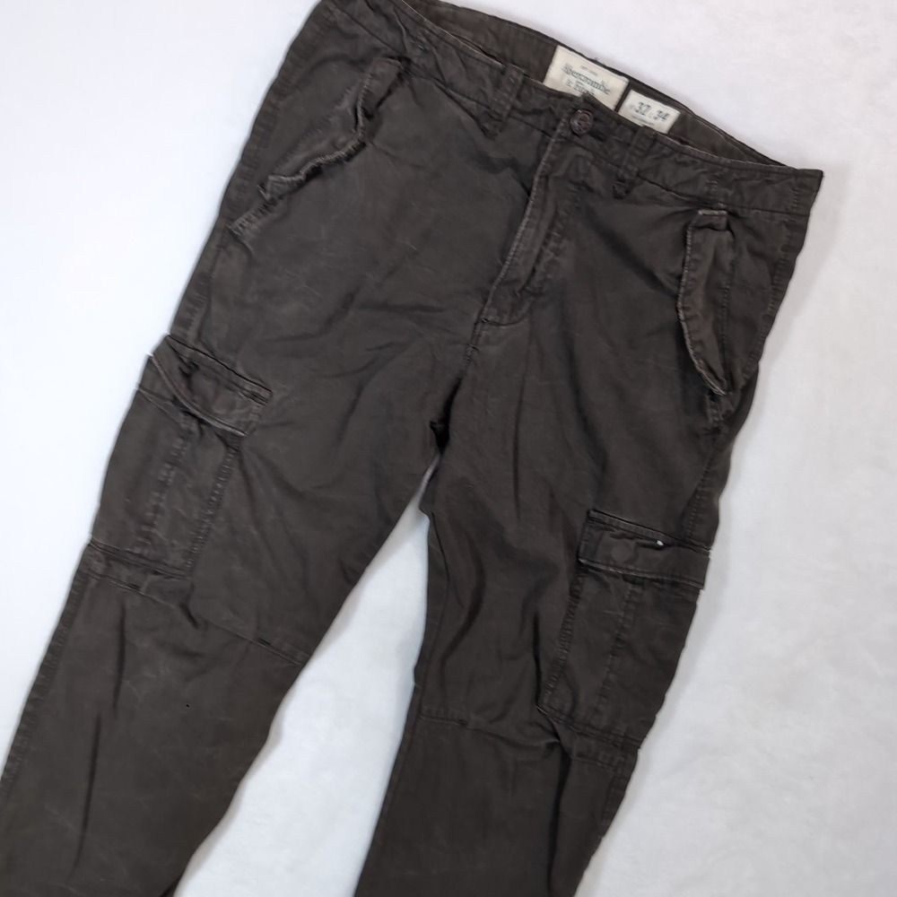 Abercrombie & Fitch Cargo Pants Men 32x34 Brown 90s Y2K Military Utility Vintage